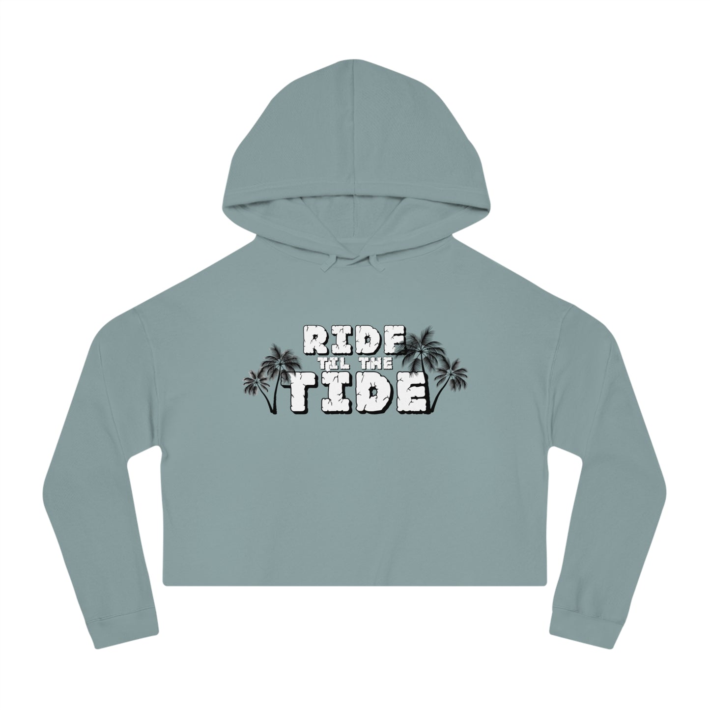 Ride the Tide Cropped Hooded Sweatshirt, Summer Style, Beach Outfit, Vacation Wear, Gift for Her, Trendy Activewear - GritPalm Collective