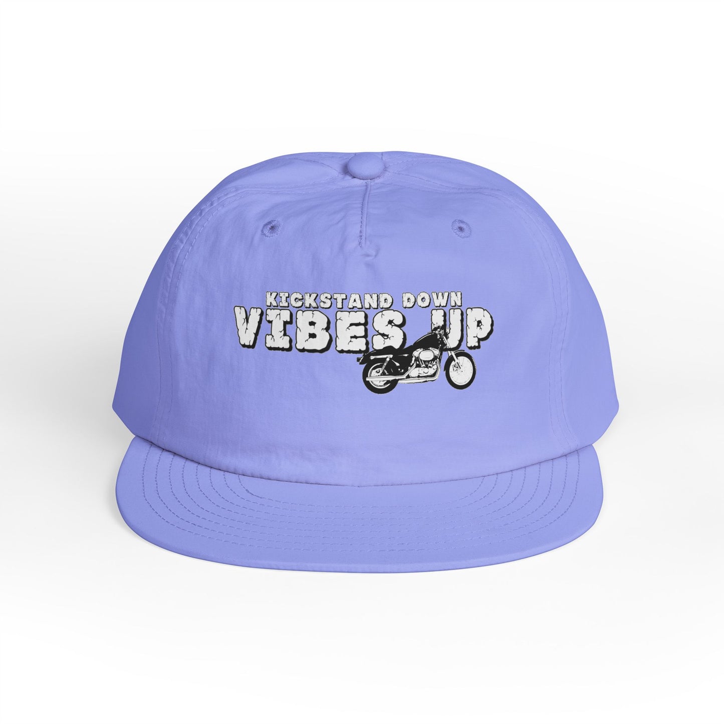 Surf Cap with 'Kickstand Down Vibes Up' Design, Perfect for Beach Days, Summer Festivals, Outdoor Adventures, Gifts for Surf Lovers - GritPalm Collective