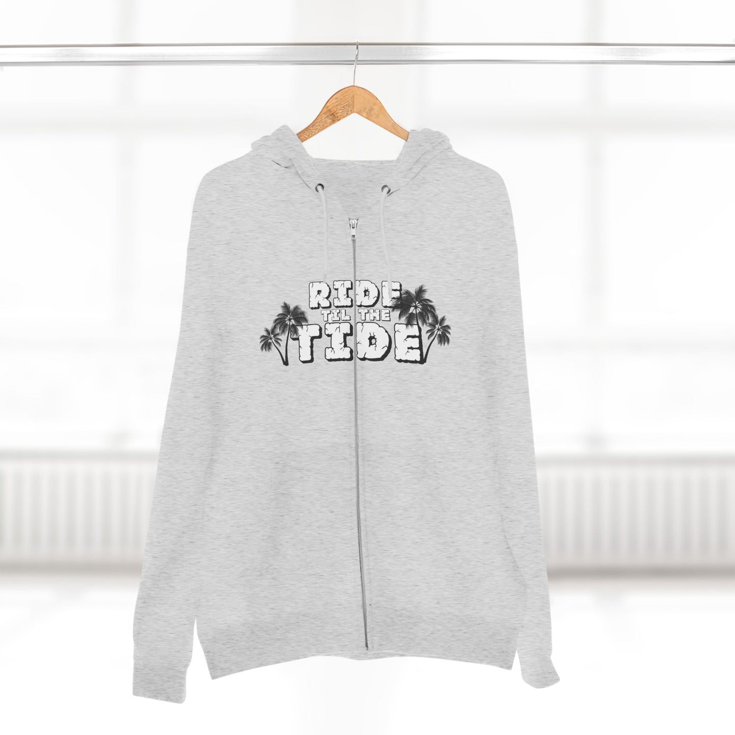 Ride Til the Tide Unisex Zip Hoodie | Casual Beachwear, Relaxed Vibes, Perfect for Summer, Comfortable Layering, Ideal Gift - GritPalm Collective