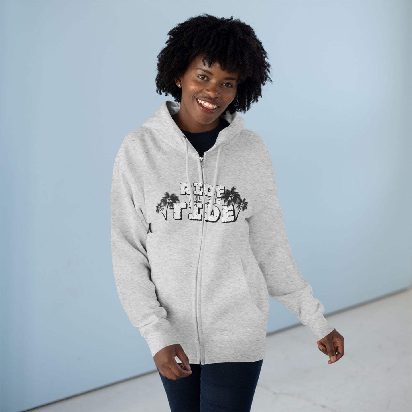 Ride Til the Tide Unisex Zip Hoodie | Casual Beachwear, Relaxed Vibes, Perfect for Summer, Comfortable Layering, Ideal Gift - GritPalm Collective