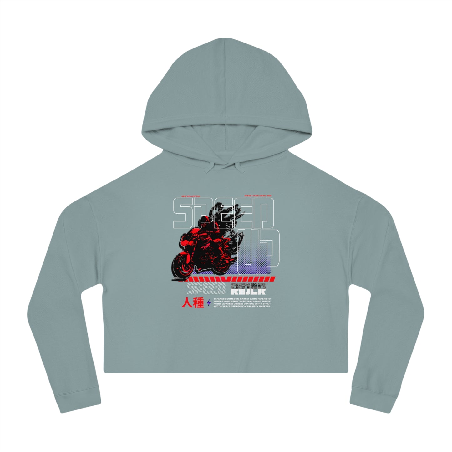 Speed Up Cropped Hoodie, Stylish Women’s Sweatshirt, Gift for Bikers, Casual Streetwear, Fall Fashion - GritPalm Collective