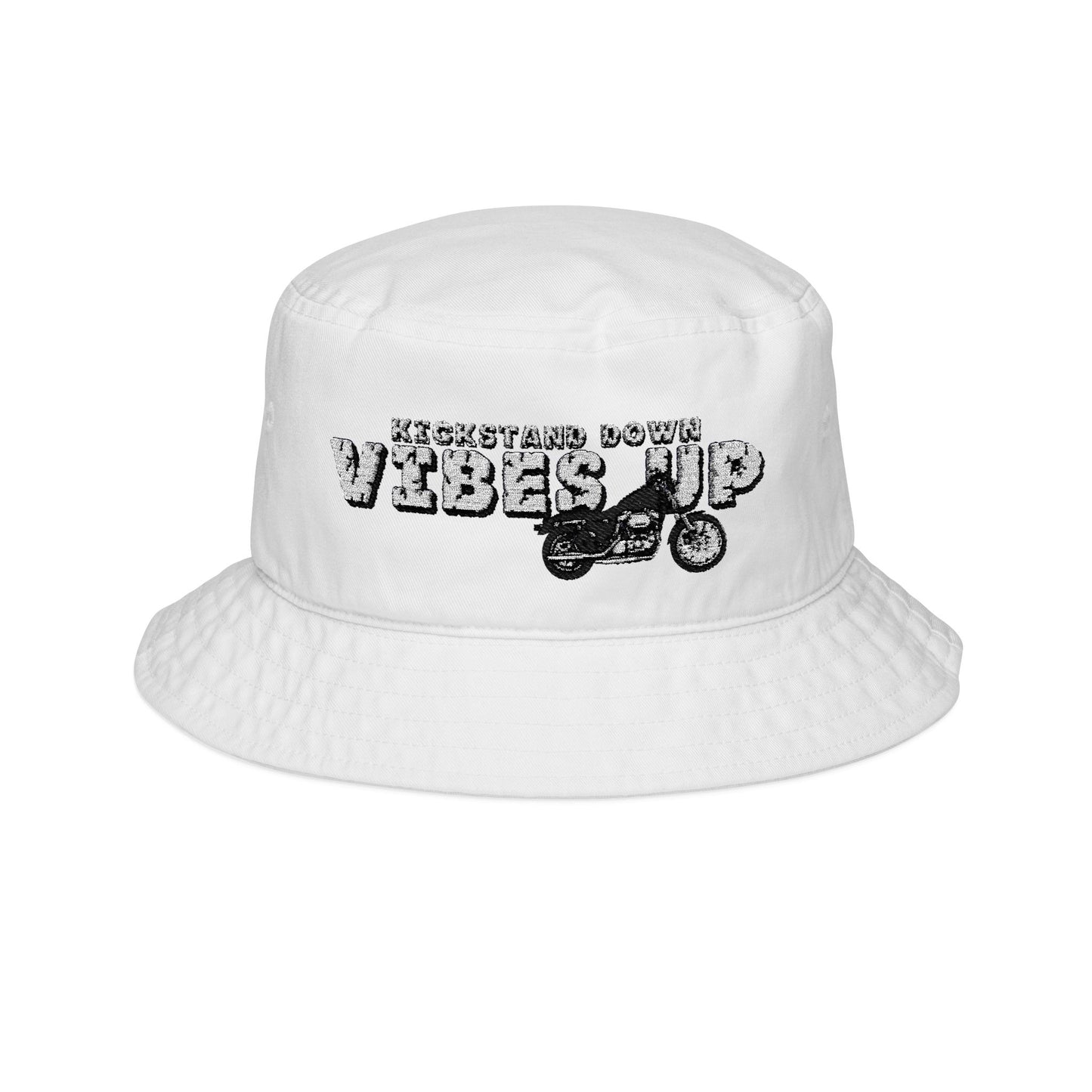 Trendy Embroidered Bucket Hat - Vibes Up - Cool Accessory for Summer Festivals, Beach Days, Gift for Friends, Outdoor Adventures - GritPalm Collective