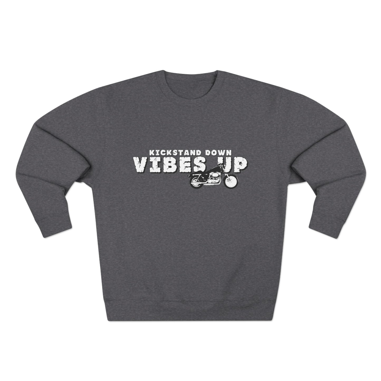 Vibes Up Unisex Crewneck Sweatshirt, Casual Cozy Pullover, Gift for Bikers, Motorcycle Enthusiasts Sweatshirt, Chill Vibe Apparel - GritPalm Collective