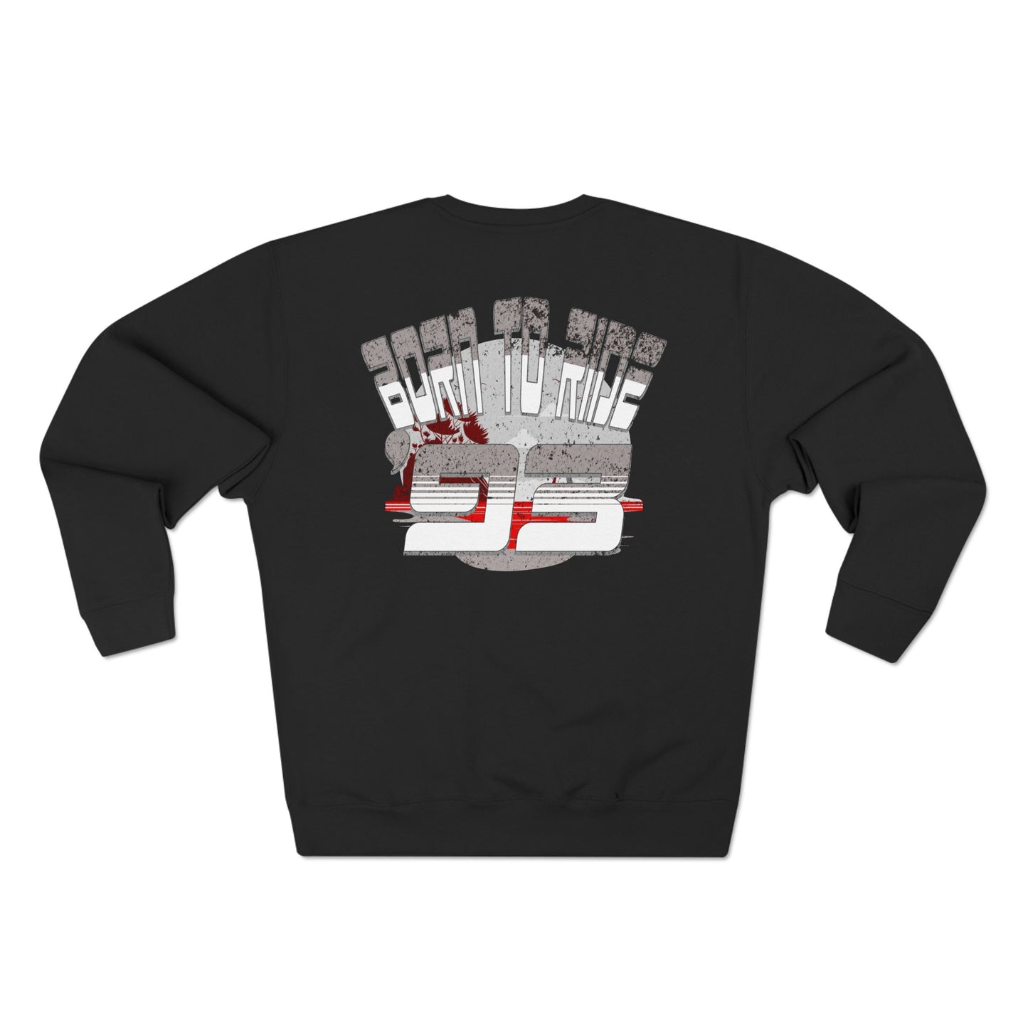Born to Ride '93 in Monochrome Crewneck Sweatshirt, Casual Fashion, Gift for Him/Her, Retro Style, Year 1995, Cozy Everyday Wear