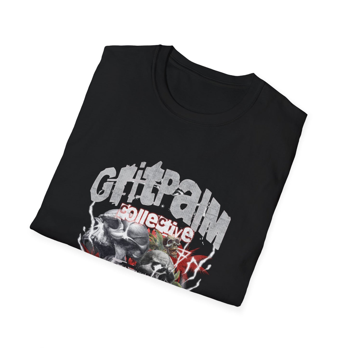 GritPalm Collective Unisex Softstyle T-Shirt - Edgy Graphic Tee for Festivals, Casual Wear, Gifts, Streetwear, Everyday Comfort - GritPalm Collective