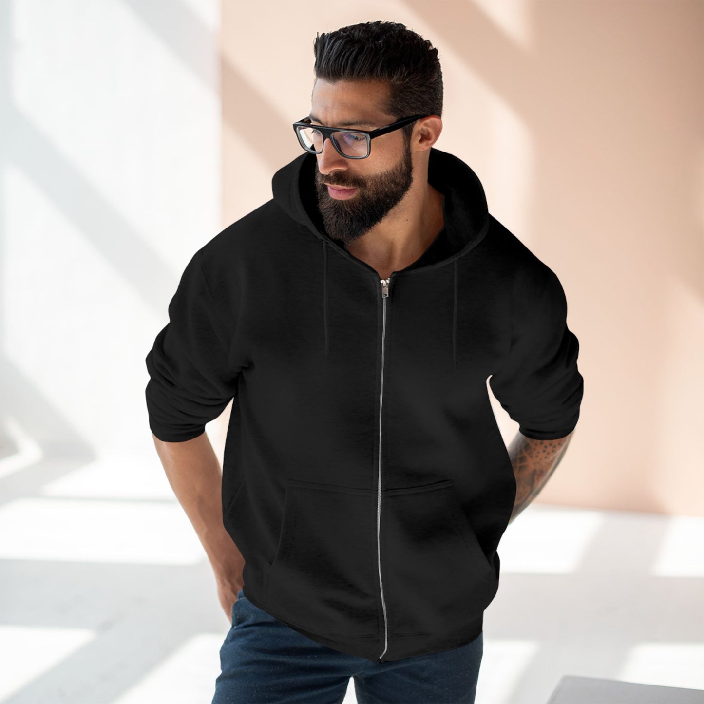 GritPalm Collective Graphic Zip Hoodie, Casual Streetwear, Unisex Sweatshirt, Trendy Graphic Apparel, Perfect Gift for Teens, Fall Fashion - GritPalm Collective