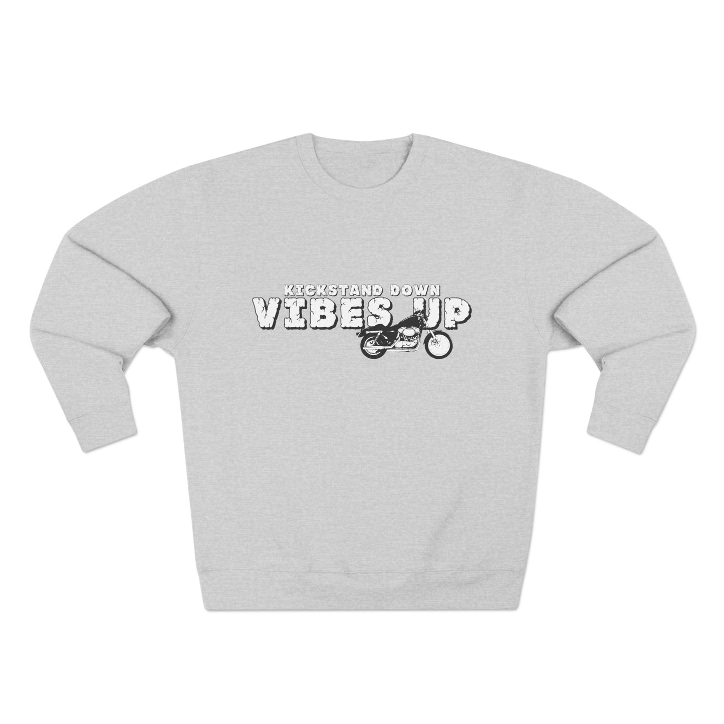 Vibes Up Unisex Crewneck Sweatshirt, Casual Cozy Pullover, Gift for Bikers, Motorcycle Enthusiasts Sweatshirt, Chill Vibe Apparel - GritPalm Collective