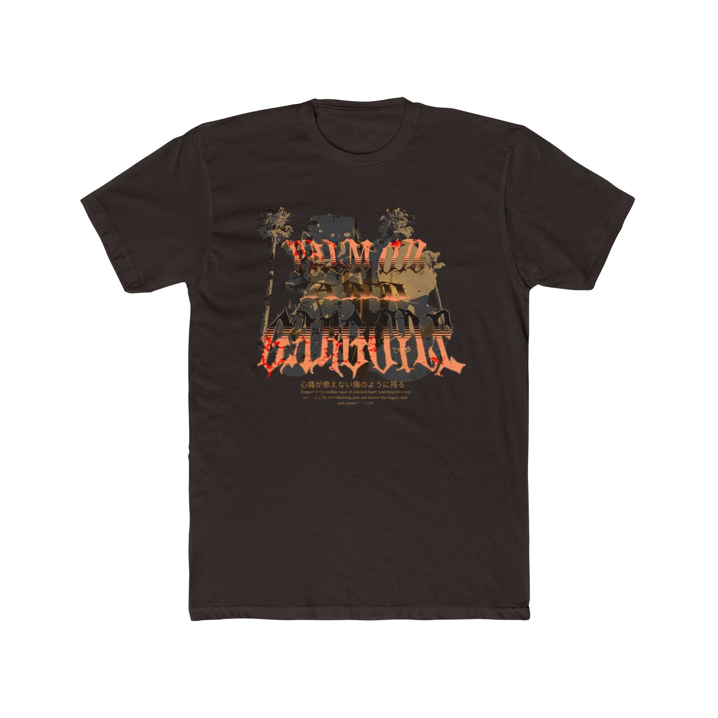 Palm Oil and Gargoyle Graphic Crew Tee - Casual, Unisex Fit, Perfect for Everyday Wear, Summer Outings, Concerts, and Festivals - GritPalm Collective