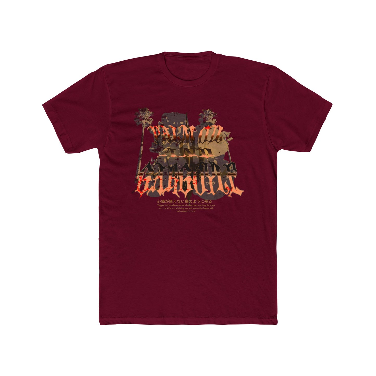Palm Oil and Gargoyle Graphic Crew Tee - Casual, Unisex Fit, Perfect for Everyday Wear, Summer Outings, Concerts, and Festivals - GritPalm Collective