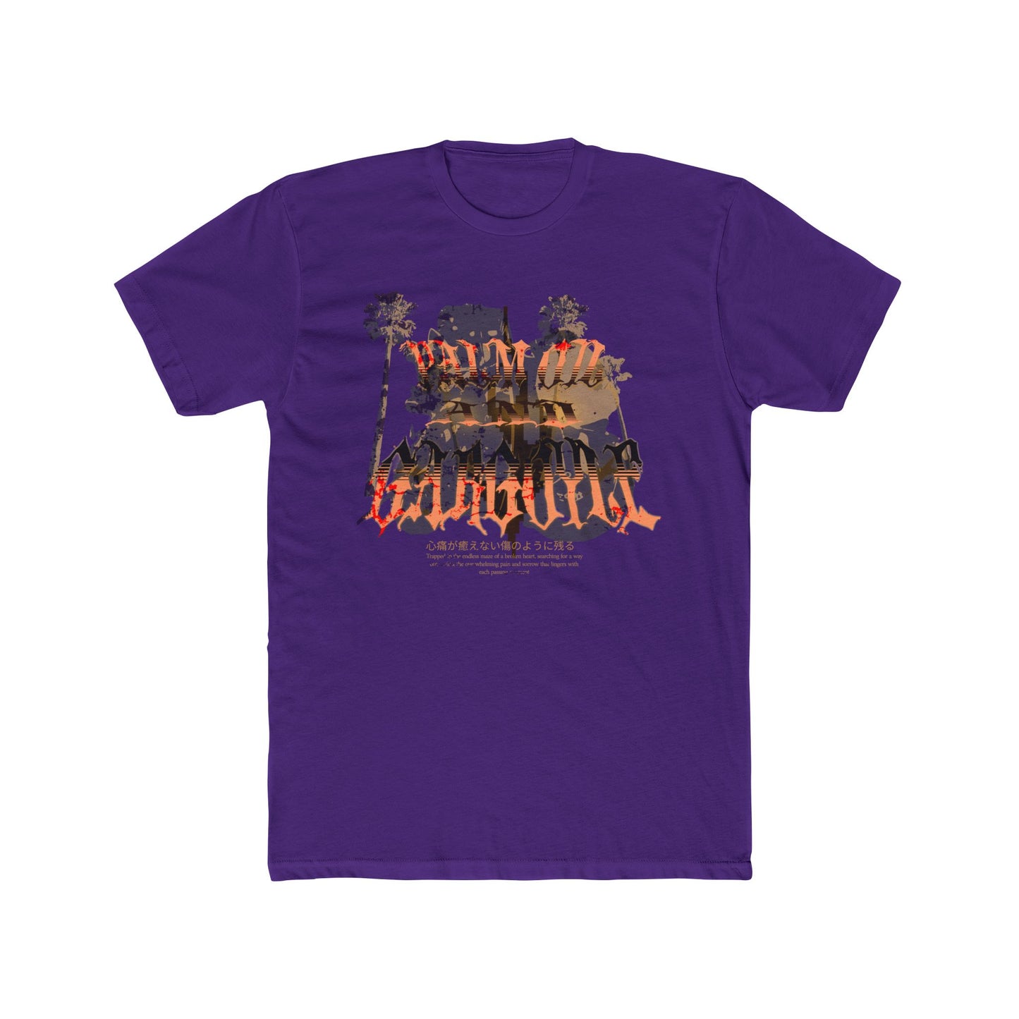 Palm Oil and Gargoyle Graphic Crew Tee - Casual, Unisex Fit, Perfect for Everyday Wear, Summer Outings, Concerts, and Festivals - GritPalm Collective