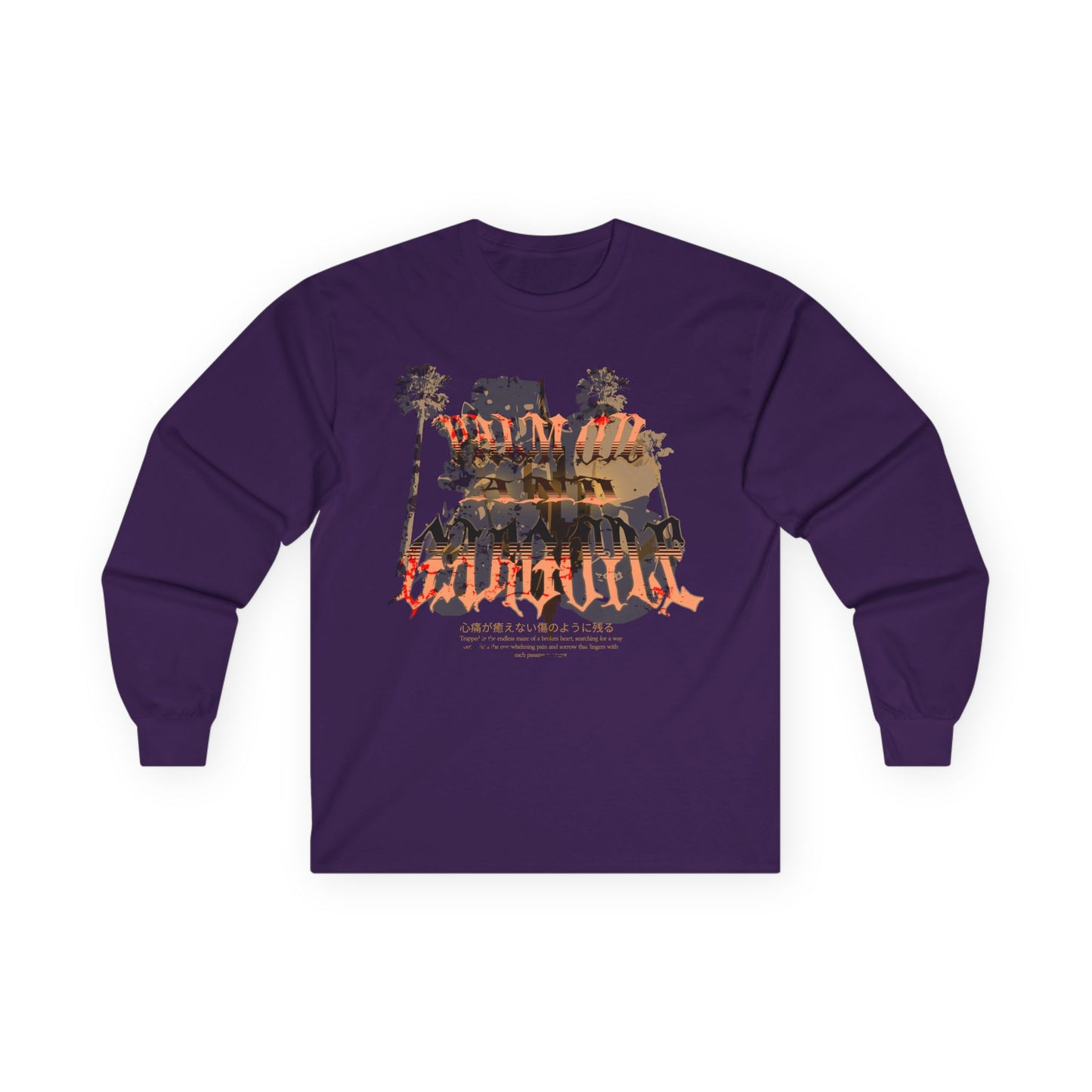 Palm Oil And Gargoyle Long Sleeve Tee - Unisex Ultra Cotton, Graphic Tee, Casual Wear, Gift for Him, Her, Summer Vibes - GritPalm Collective