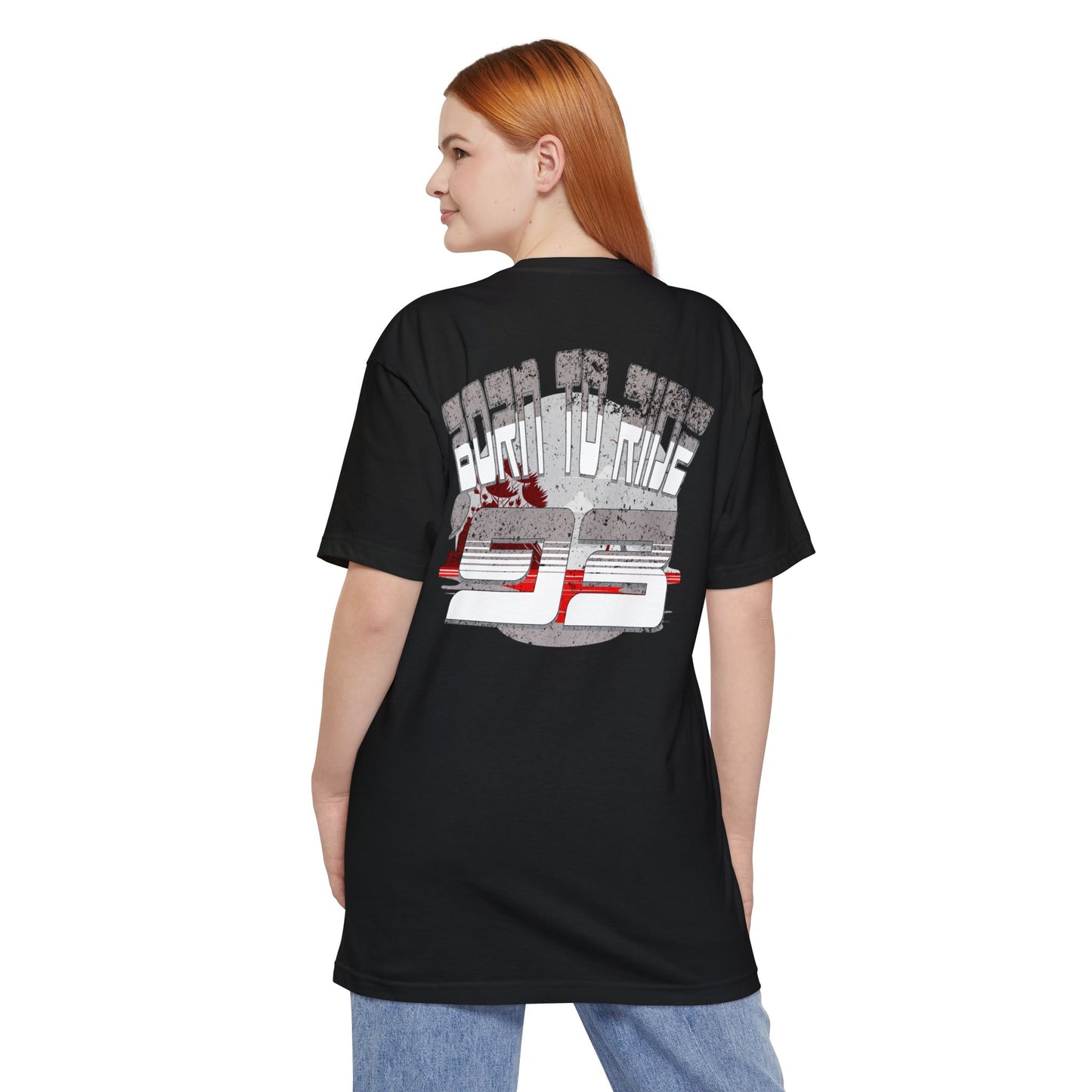 Born to Ride '93 in Monochrome Unisex T-Shirt - Cool Graphic Tee, Casual Wear, Gift for Bikers, Motorcycle Apparel, Everyday Comfort