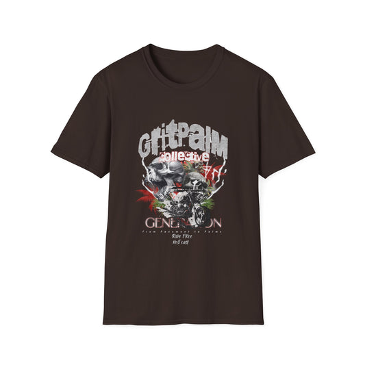 GritPalm Collective Unisex Softstyle T-Shirt - Edgy Graphic Tee for Festivals, Casual Wear, Gifts, Streetwear, Everyday Comfort - GritPalm Collective
