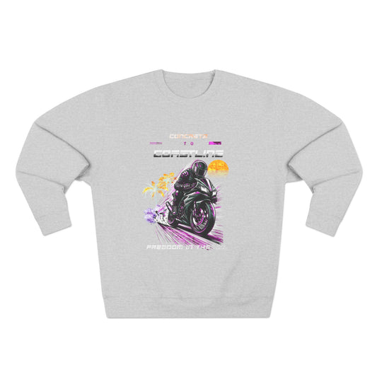 Motorcycle Freedom Crewneck Sweatshirt - Perfect Gift for Riders, Casual Wear, Cozy Layer, Motorcycle Lover Apparel - GritPalm Collective