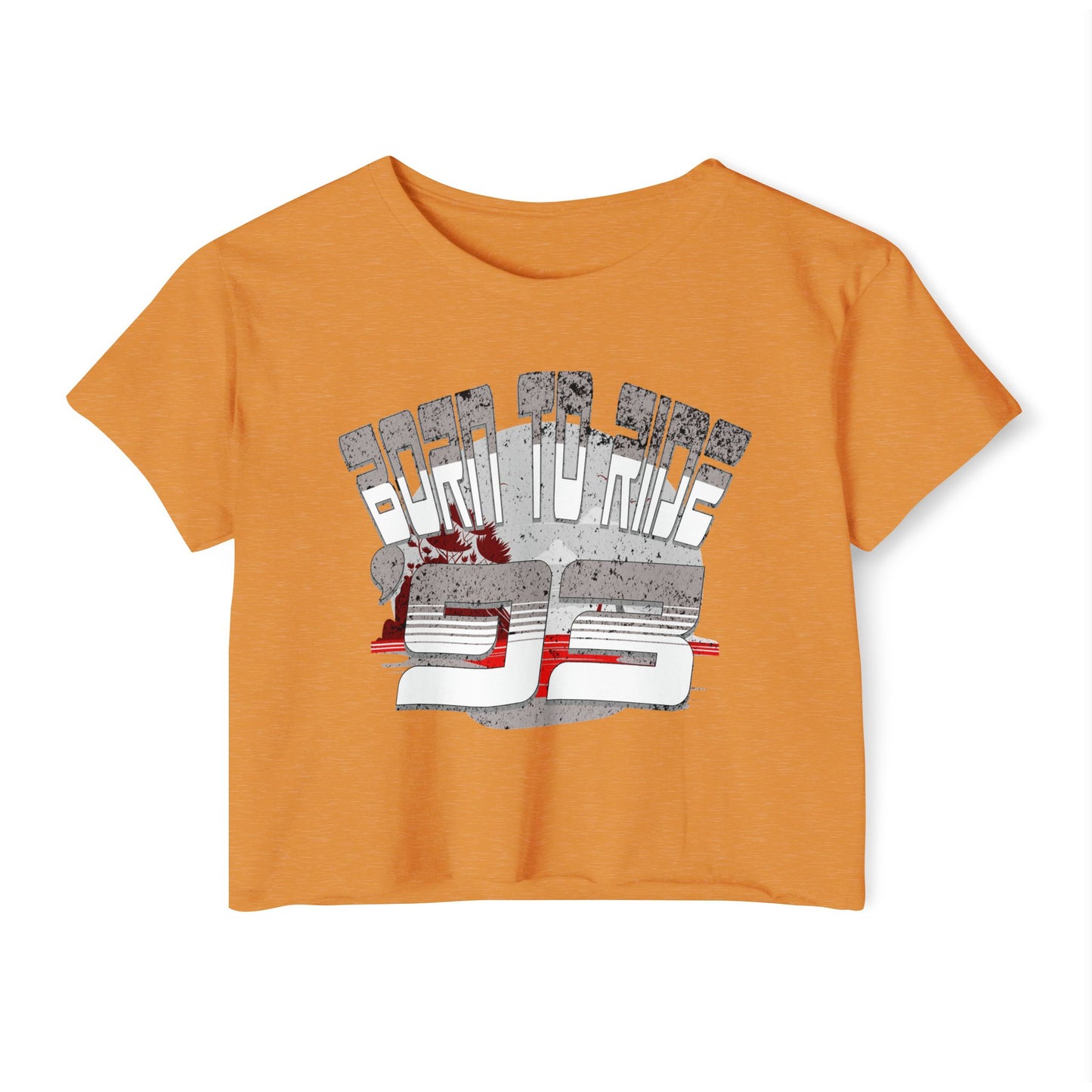 Born to Ride '93 in Monochrome Crop Top Graphic Tee, Summer Music Festival Shirt, Boho Style Top, Women’s Concert Wear, Casual Summer Top