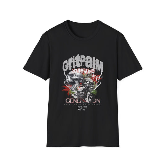 GritPalm Collective Unisex Softstyle T-Shirt - Edgy Graphic Tee for Festivals, Casual Wear, Gifts, Streetwear, Everyday Comfort - GritPalm Collective