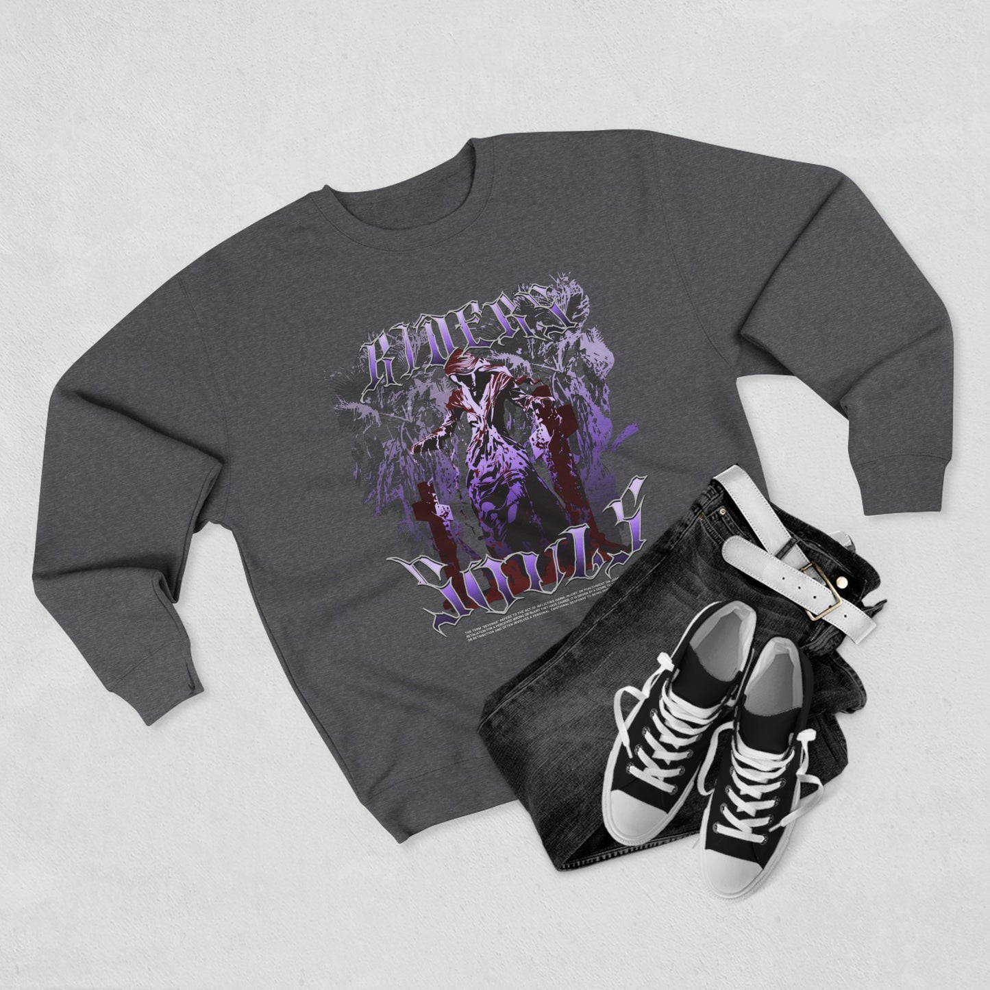 Riders Soul Unisex Crewneck Sweatshirt, Edgy Urban Style, Ideal for Everyday Wear, Gift for Him/Her, Graphic Tee Alternative, [...] - GritPalm Collective