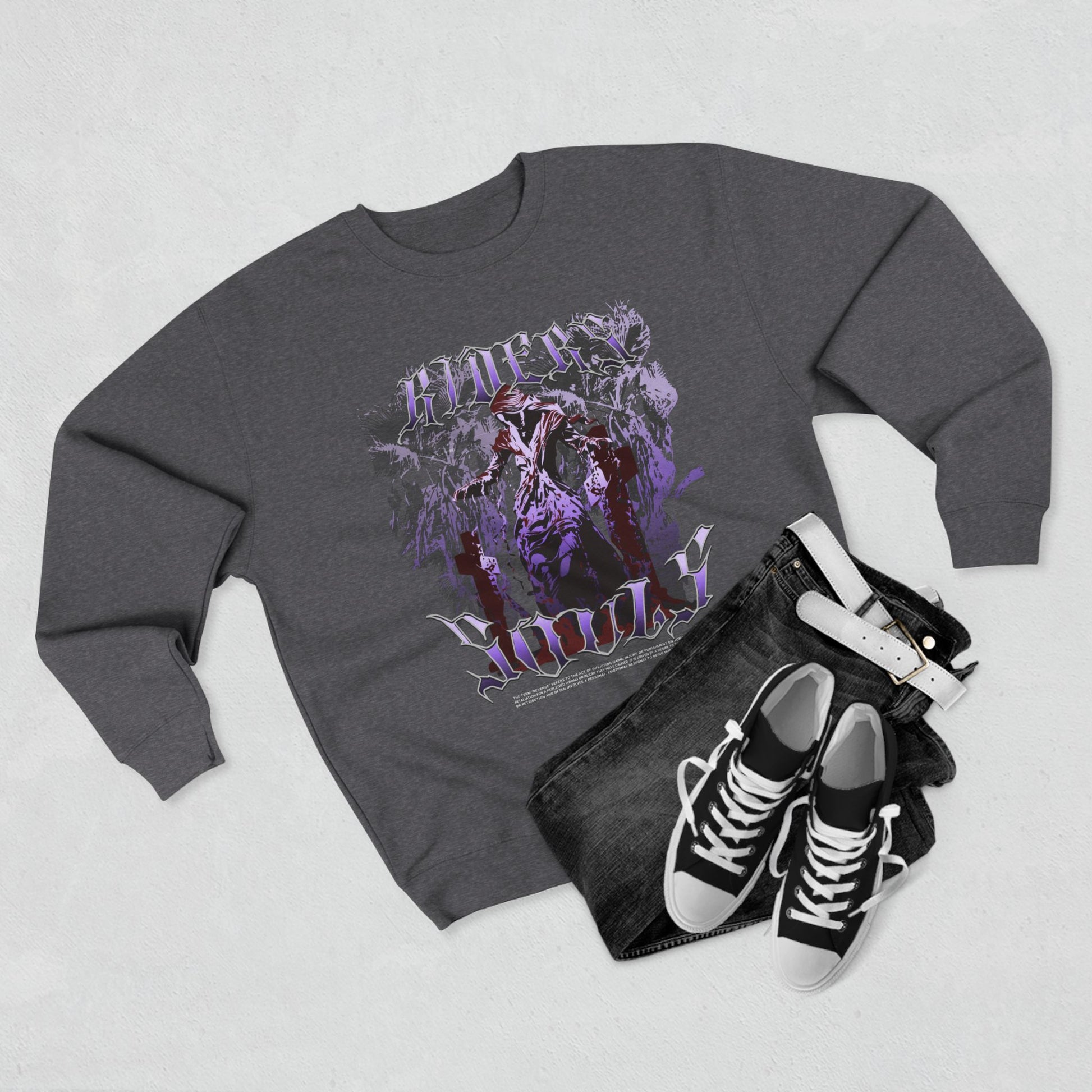 Riders Soul Unisex Crewneck Sweatshirt, Edgy Urban Style, Ideal for Everyday Wear, Gift for Him/Her, Graphic Tee Alternative, [...] - GritPalm Collective