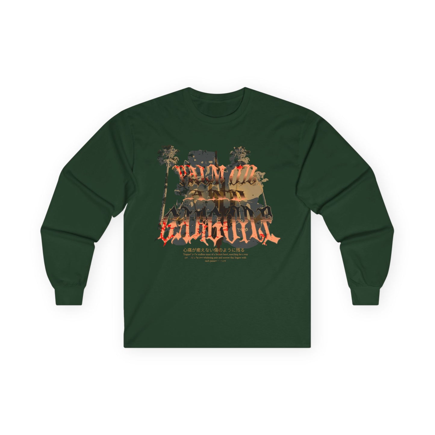 Palm Oil And Gargoyle Long Sleeve Tee - Unisex Ultra Cotton, Graphic Tee, Casual Wear, Gift for Him, Her, Summer Vibes - GritPalm Collective