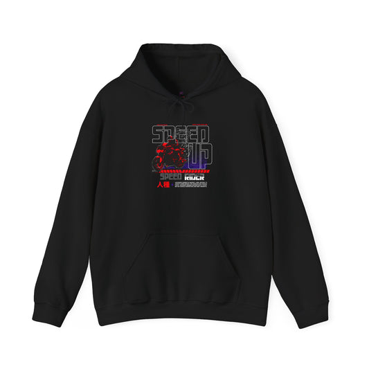 Speed Up Unisex Heavy Blend Hoodie, Motorcycle Sweatshirt, Biker Gift, Cool Casual Wear, Trendy Outfit for Riders - GritPalm Collective