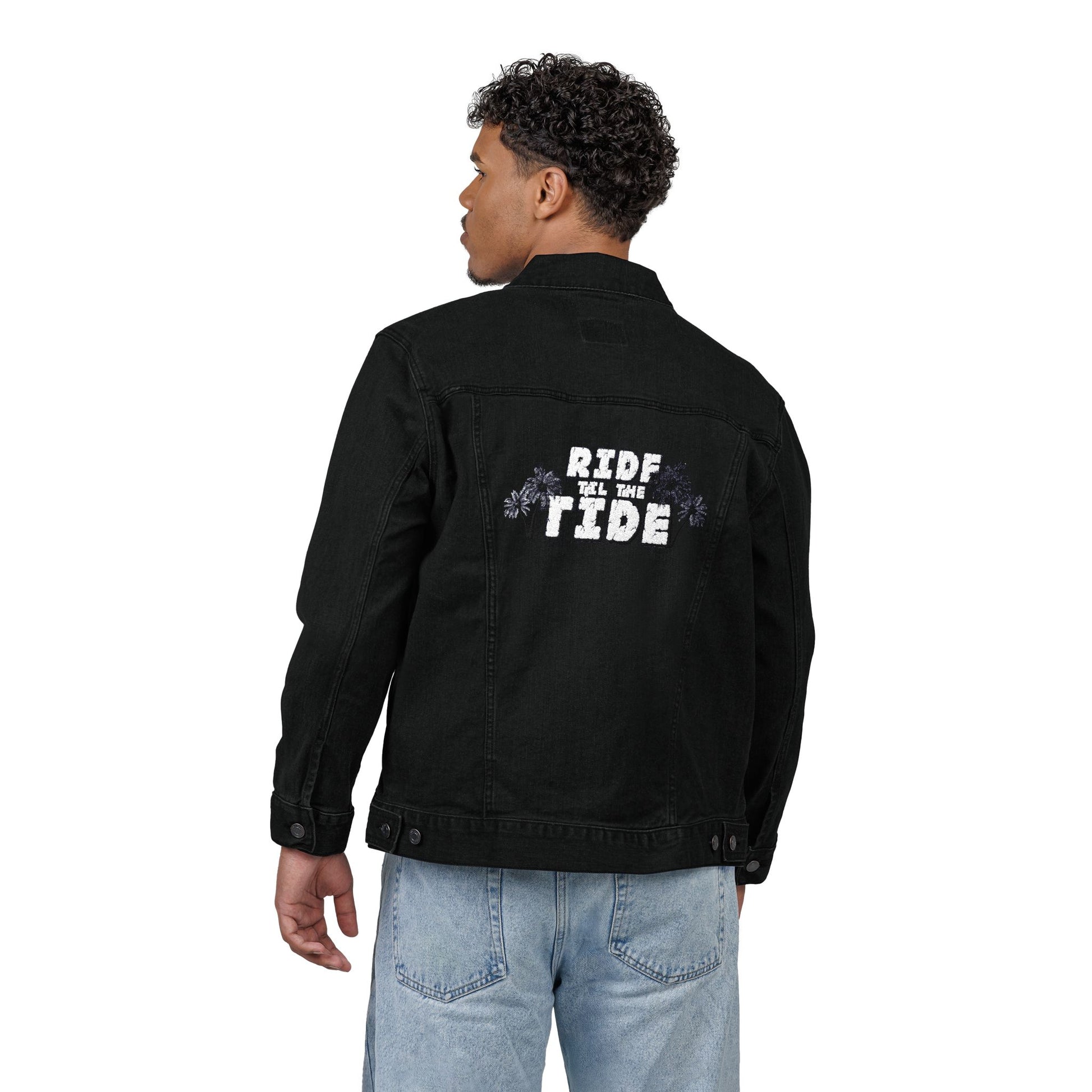 Ride the Tide Unisex Embroidered Denim Jacket - Trendy Summer Fashion, Casual Outerwear, Beach Style, Gift for Her - GritPalm Collective