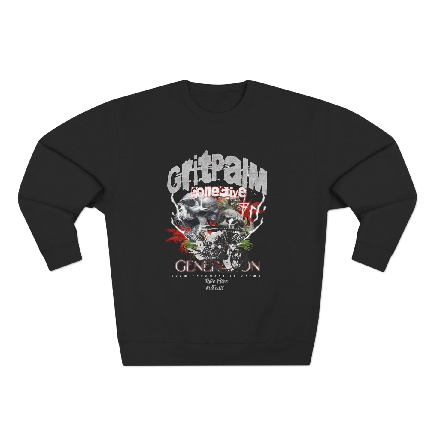 GritPalm Collective Unisex Crewneck Sweatshirt | Retro Streetwear, Gift for Him/Her, Trendy Outfit, Music Festival Apparel, Vintage Graphic Clothing - GritPalm Collective