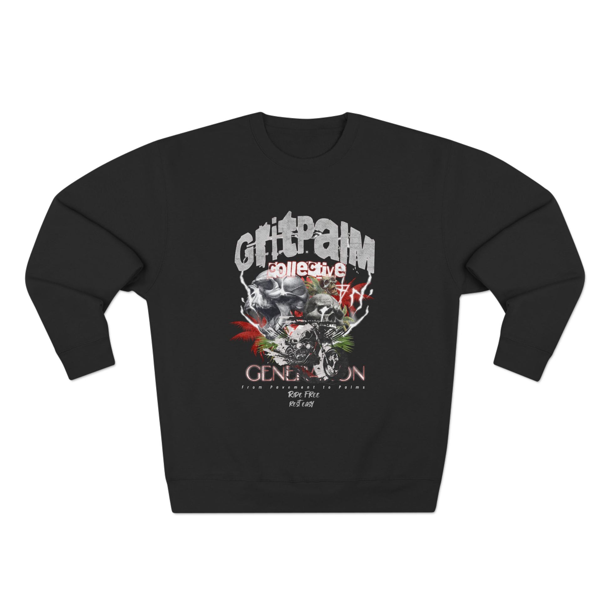 GritPalm Collective Unisex Crewneck Sweatshirt | Retro Streetwear, Gift for Him/Her, Trendy Outfit, Music Festival Apparel, Vintage Graphic Clothing - GritPalm Collective