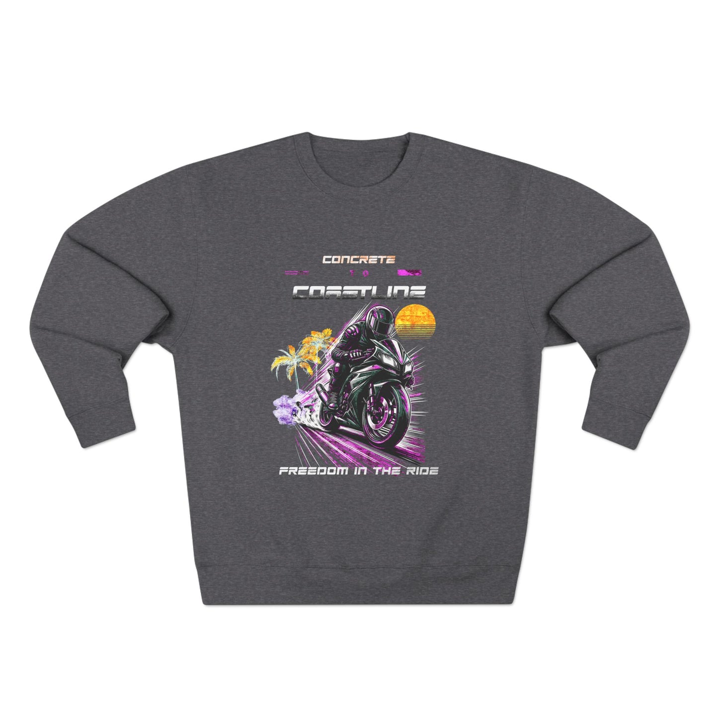 Motorcycle Freedom Crewneck Sweatshirt - Perfect Gift for Riders, Casual Wear, Cozy Layer, Motorcycle Lover Apparel - GritPalm Collective