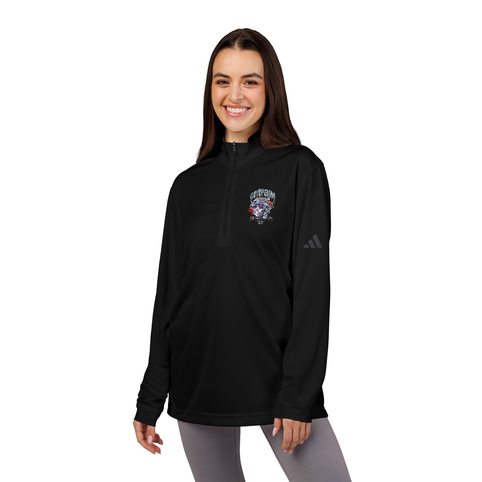 GritPalm Collective adidas® Quarter-Zip Pullover with Embroidery - Stylish Sportswear for Active Lifestyles, Perfect for Gifts, Fitness, and Casual Wear - GritPalm Collective