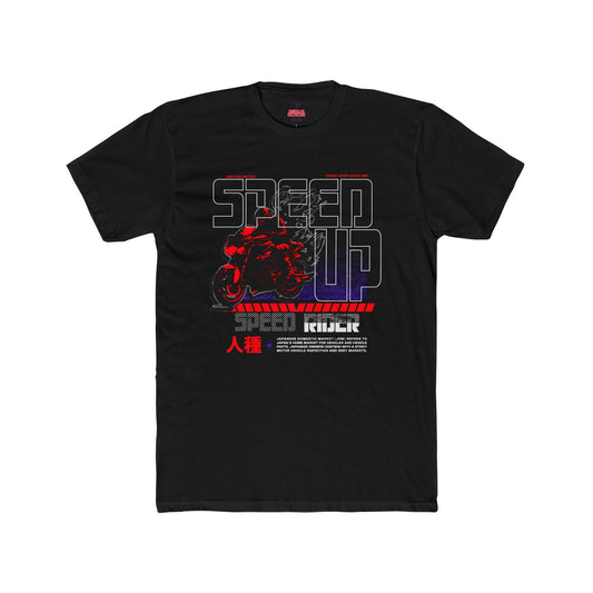 Speed Up Graphic Tee, Unisex Cotton Crew Tee, Biker Apparel, Vintage Style Shirt, Perfect Gift for Motorcyclists - GritPalm Collective