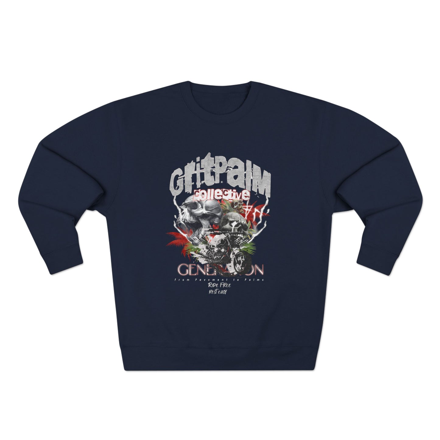 GritPalm Collective Unisex Crewneck Sweatshirt | Retro Streetwear, Gift for Him/Her, Trendy Outfit, Music Festival Apparel, Vintage Graphic Clothing - GritPalm Collective