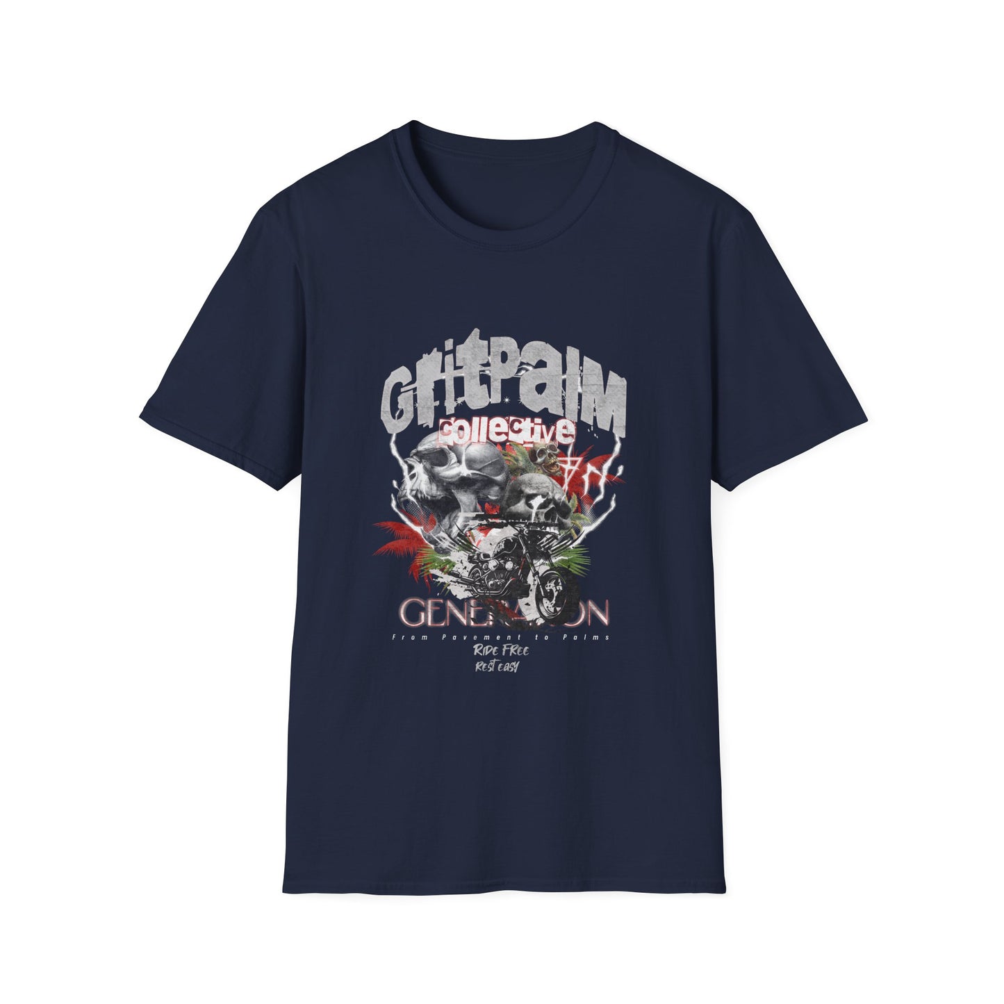 GritPalm Collective Unisex Softstyle T-Shirt - Edgy Graphic Tee for Festivals, Casual Wear, Gifts, Streetwear, Everyday Comfort - GritPalm Collective