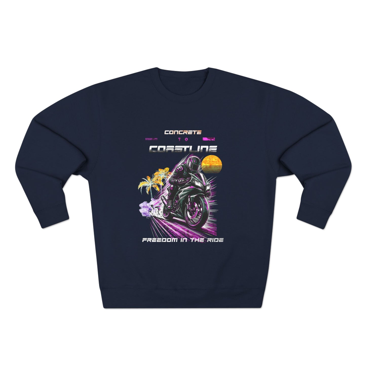 Motorcycle Freedom Crewneck Sweatshirt - Perfect Gift for Riders, Casual Wear, Cozy Layer, Motorcycle Lover Apparel - GritPalm Collective