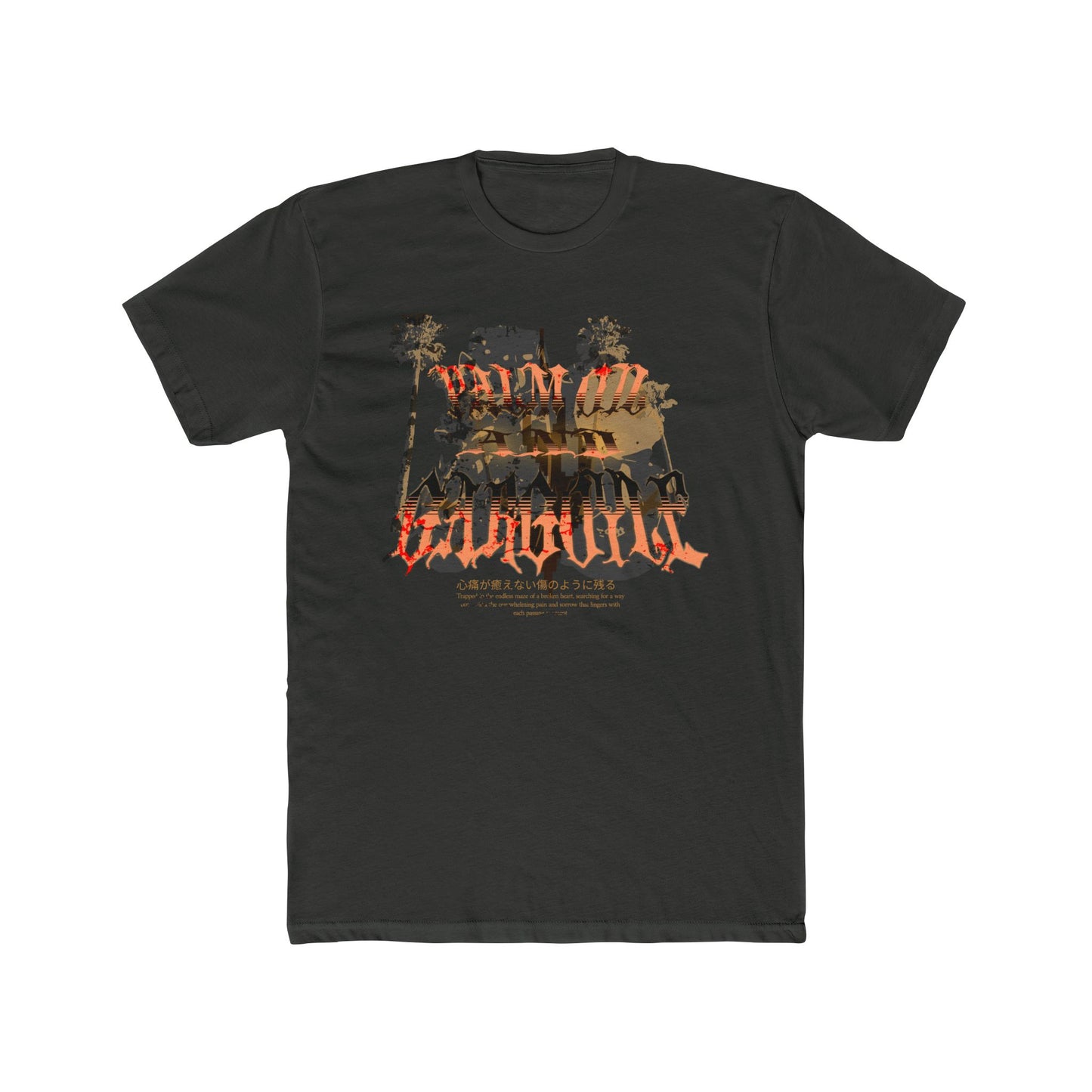Palm Oil and Gargoyle Graphic Crew Tee - Casual, Unisex Fit, Perfect for Everyday Wear, Summer Outings, Concerts, and Festivals - GritPalm Collective