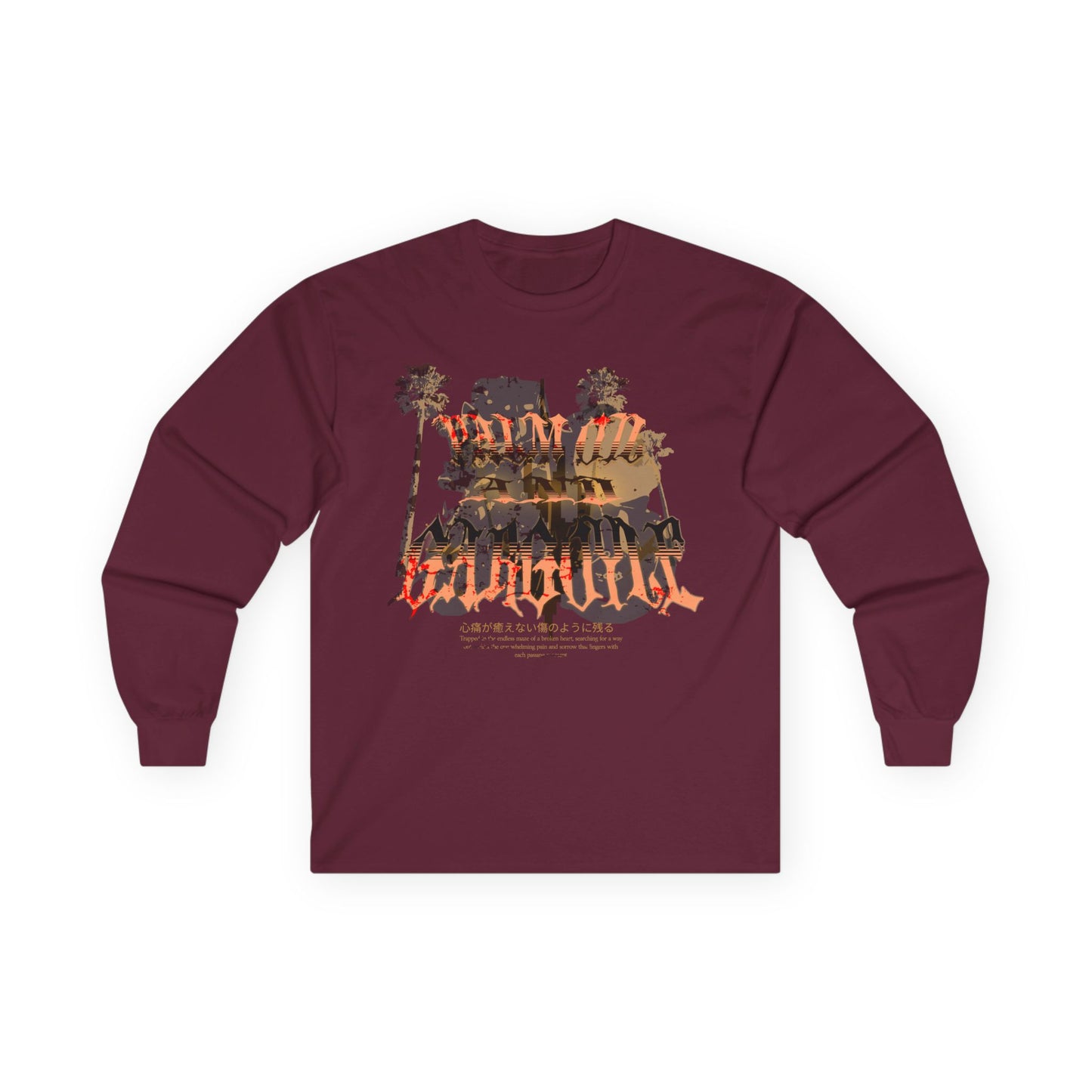 Palm Oil And Gargoyle Long Sleeve Tee - Unisex Ultra Cotton, Graphic Tee, Casual Wear, Gift for Him, Her, Summer Vibes - GritPalm Collective