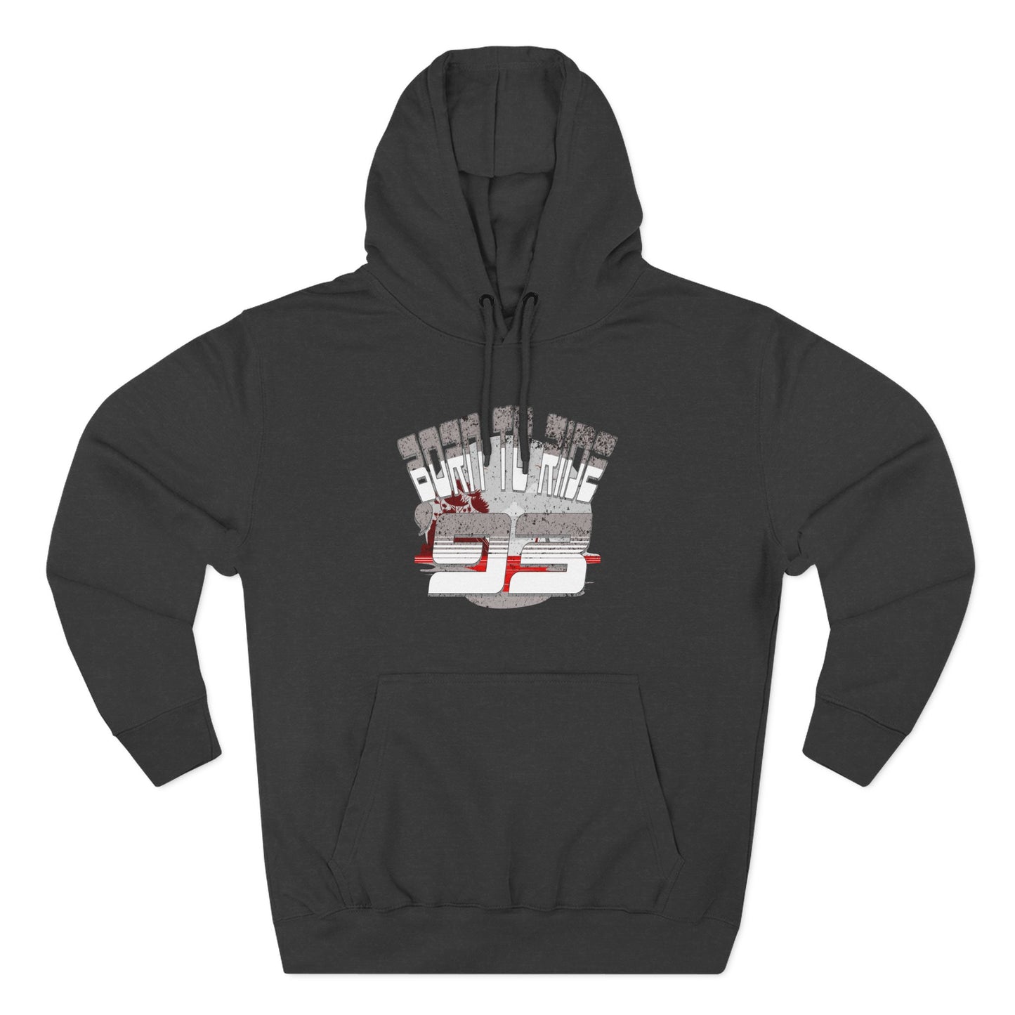 Born to Ride '93 in Monochrome Fleece Hoodie, Born to Ride Cozy Sweatshirt, Biker Gift, Unisex Casual Wear, Vintage Style Hoodie