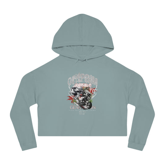 GritPalm Collective Camo Graphic Cropped Hoodie, Casual Streetwear for Women, Trendy Urban Fashion, Gift for Her, Fall Layering - GritPalm Collective
