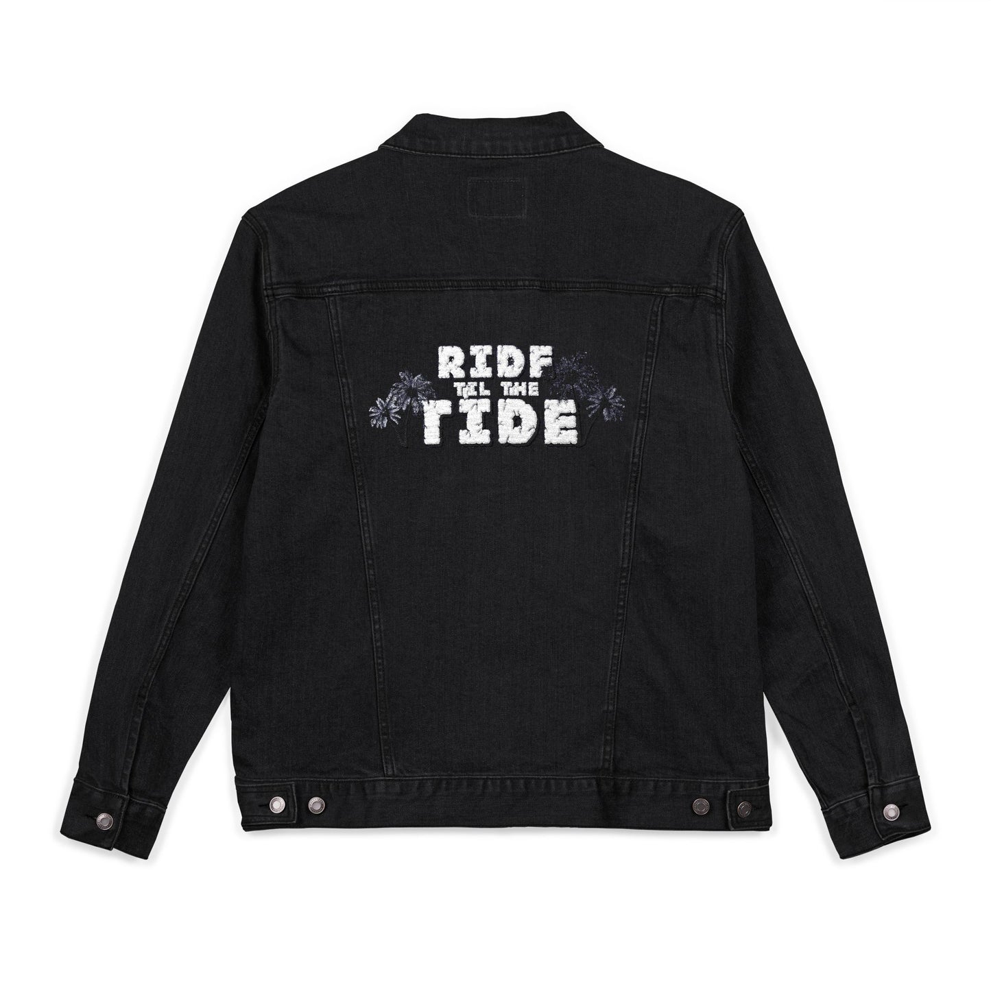 Ride the Tide Unisex Embroidered Denim Jacket - Trendy Summer Fashion, Casual Outerwear, Beach Style, Gift for Her - GritPalm Collective