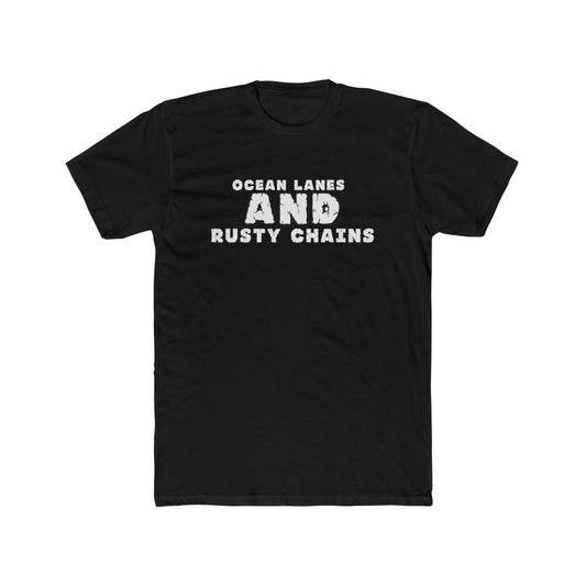 Rusty Chains & Ocean Waves Unisex Tee, Graphic Tee, Casual Wear, Gift for Him/Her, Beach Vibe Shirt, Fun Summer Apparel - GritPalm Collective