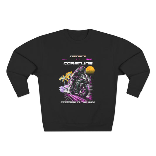 Motorcycle Freedom Crewneck Sweatshirt - Perfect Gift for Riders, Casual Wear, Cozy Layer, Motorcycle Lover Apparel - GritPalm Collective