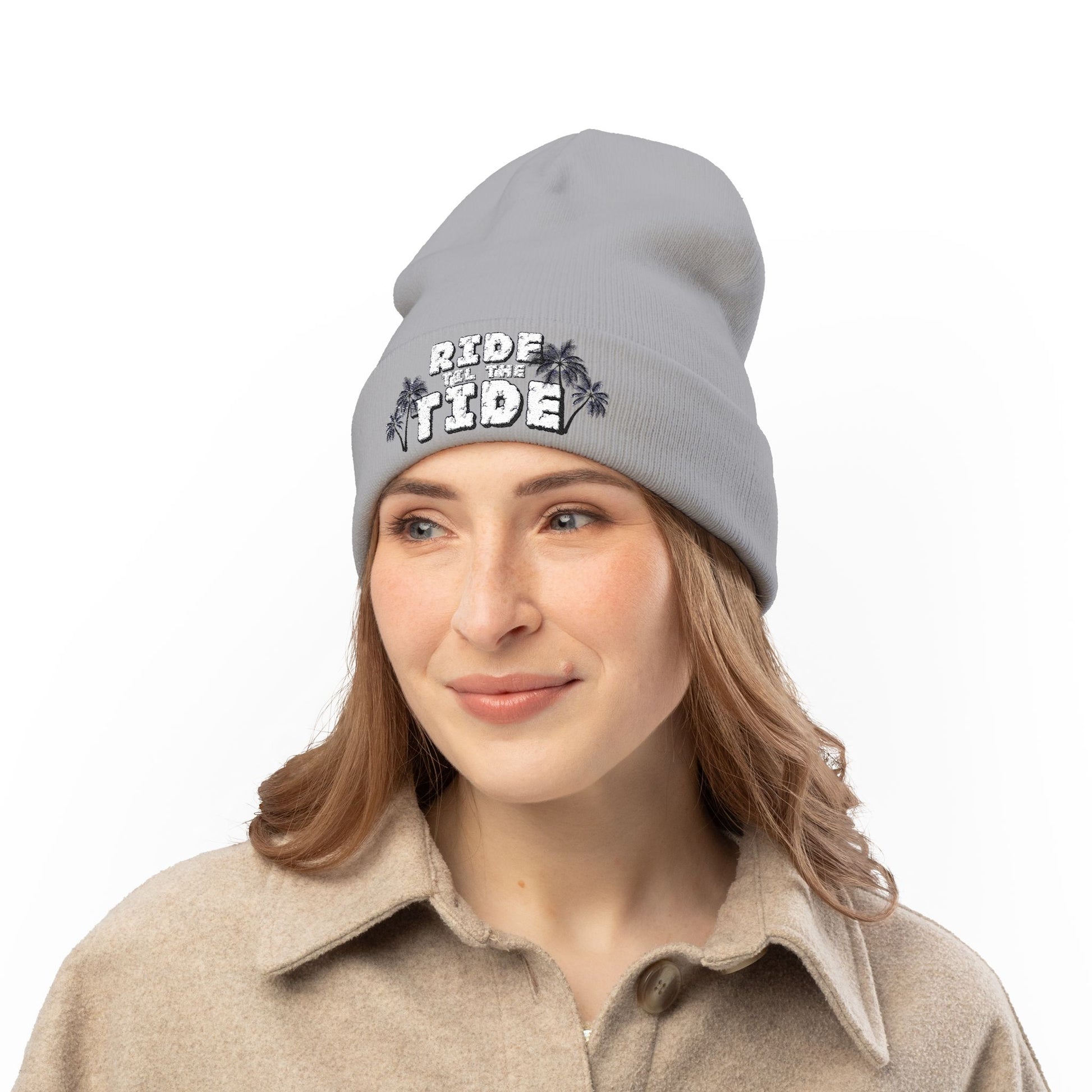 Ride the Tide Cozy Knit Beanie, Winter Accessory, Beach Vibes, Gift for Surfers, Casual Style - GritPalm Collective