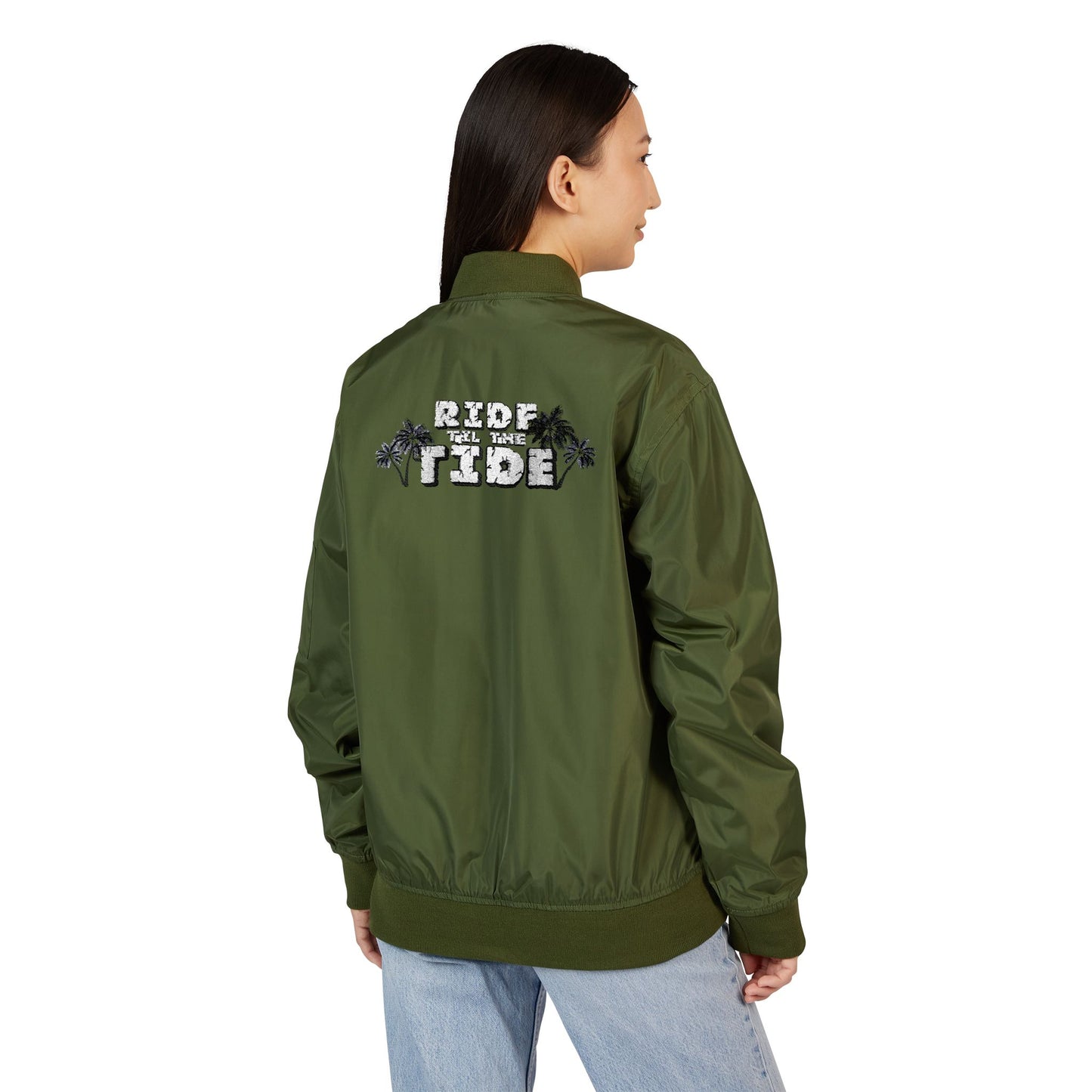 Ride the Tide Stylish Recycled Bomber Jacket, Eco-Friendly Outerwear, Casual Jacket, Streetwear Fashion, Gift for [...] - GritPalm Collective