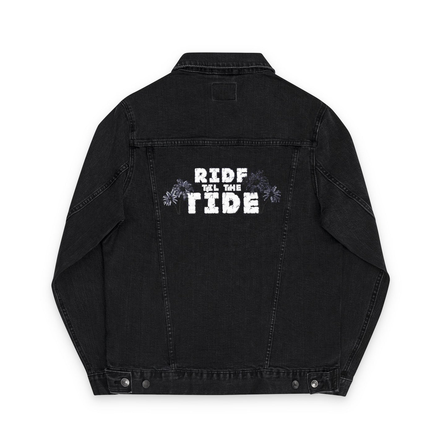Ride the Tide Unisex Embroidered Denim Jacket - Trendy Summer Fashion, Casual Outerwear, Beach Style, Gift for Her - GritPalm Collective
