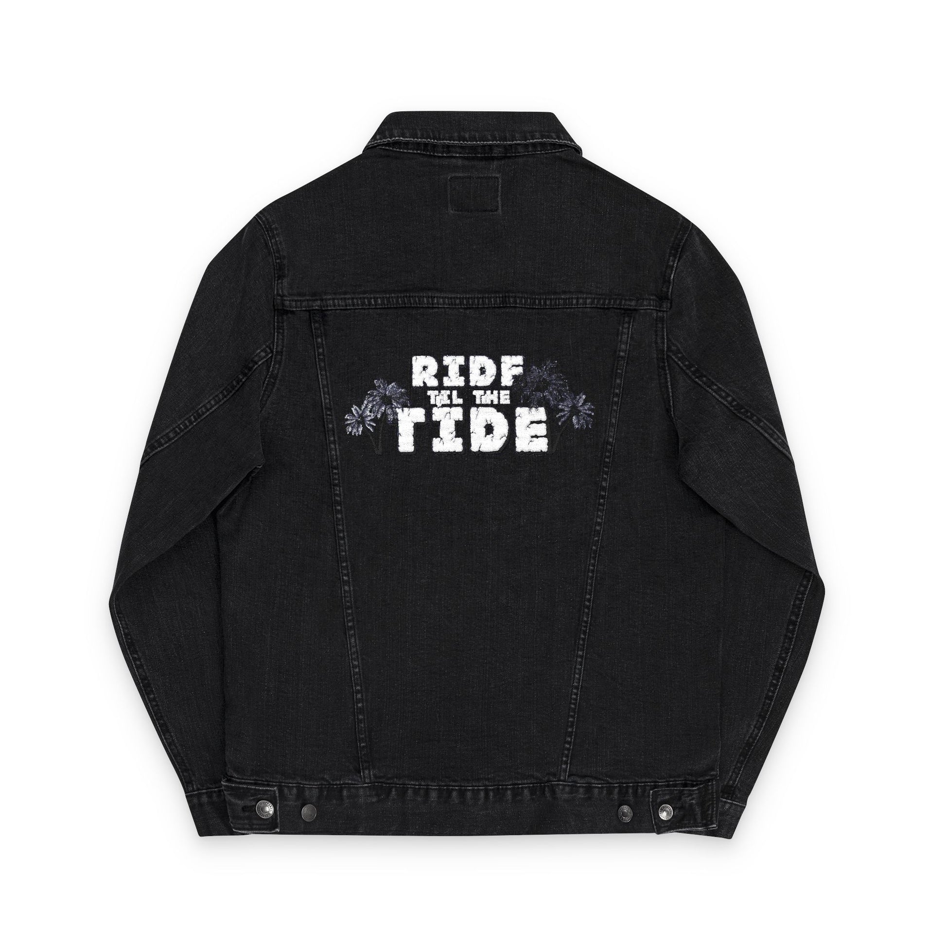 Ride the Tide Unisex Embroidered Denim Jacket - Trendy Summer Fashion, Casual Outerwear, Beach Style, Gift for Her - GritPalm Collective