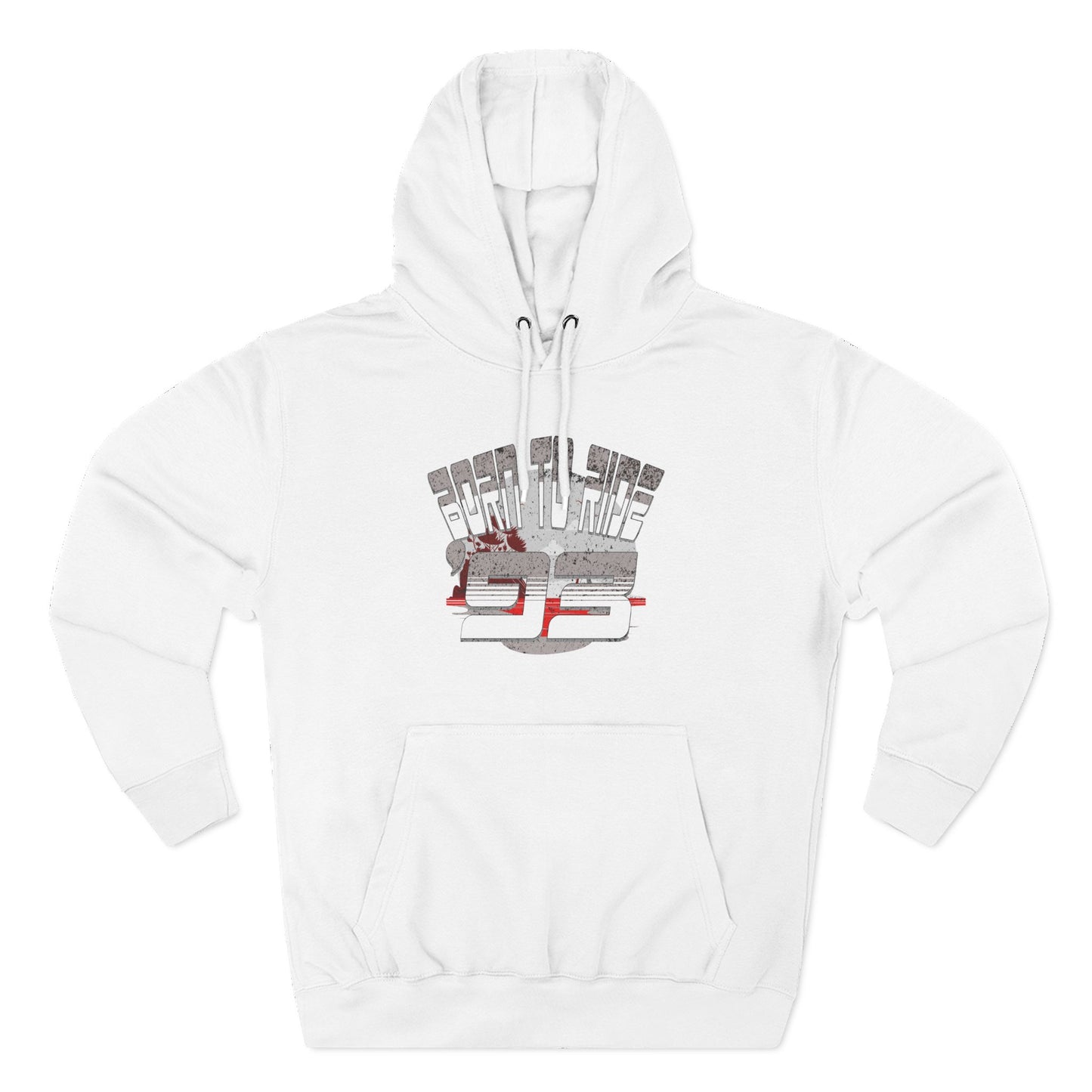Born to Ride '93 in Monochrome Fleece Hoodie, Born to Ride Cozy Sweatshirt, Biker Gift, Unisex Casual Wear, Vintage Style Hoodie
