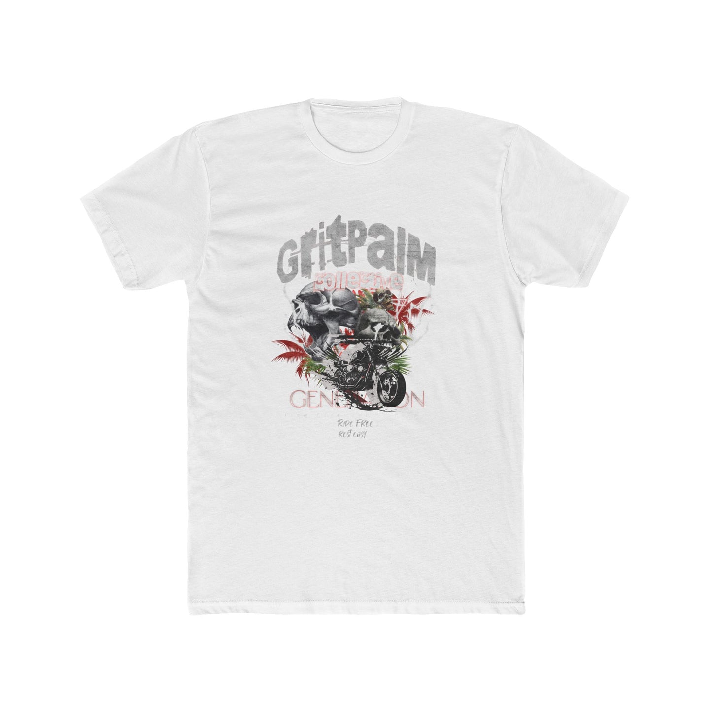 GritPalm Collective Unisex Cotton Crew Tee - Motorcycle Enthusiast Tee, Vintage Graphic Shirt, Gift for Bikers, Casual Wear, Music Festival [...] - GritPalm Collective