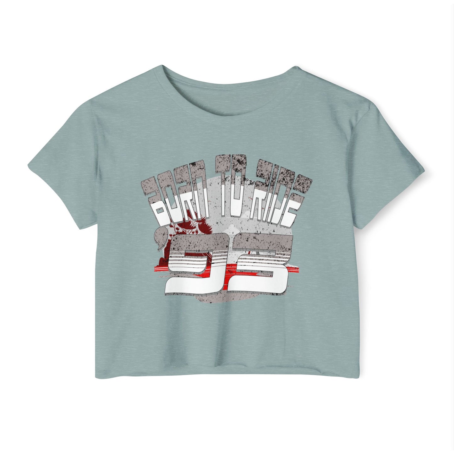Born to Ride '93 in Monochrome Crop Top Graphic Tee, Summer Music Festival Shirt, Boho Style Top, Women’s Concert Wear, Casual Summer Top