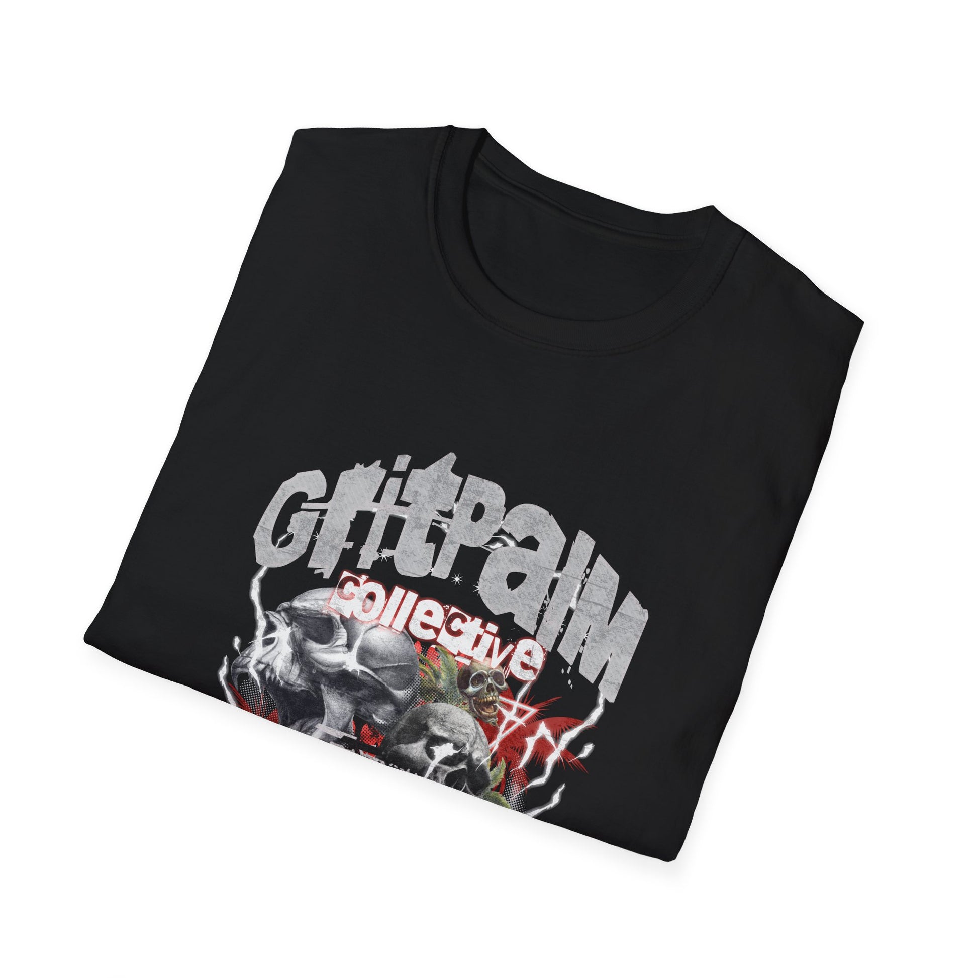 GritPalm Collective Unisex Softstyle T-Shirt - Edgy Graphic Tee for Festivals, Casual Wear, Gifts, Streetwear, Everyday Comfort - GritPalm Collective