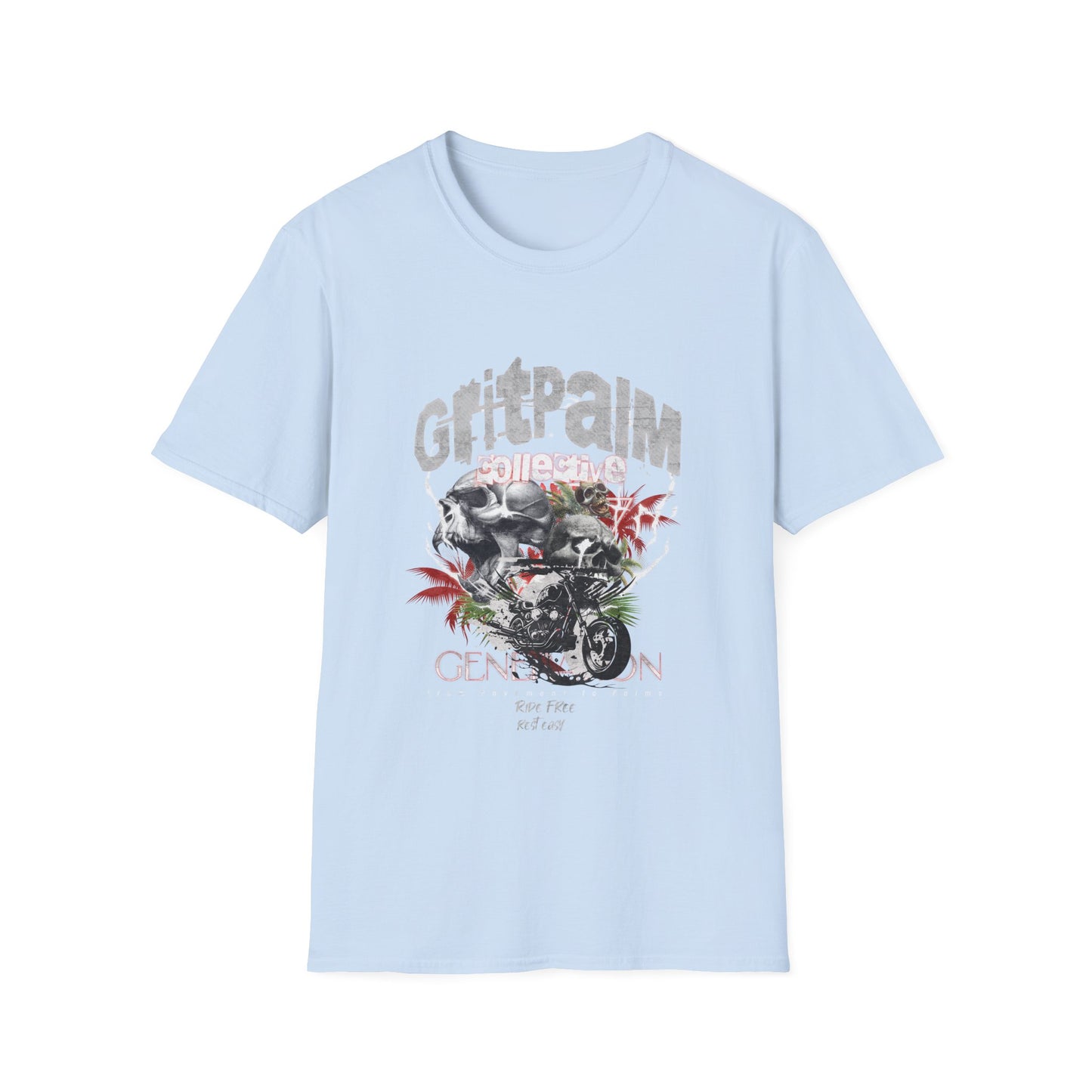 GritPalm Collective Unisex Softstyle T-Shirt - Edgy Graphic Tee for Festivals, Casual Wear, Gifts, Streetwear, Everyday Comfort - GritPalm Collective