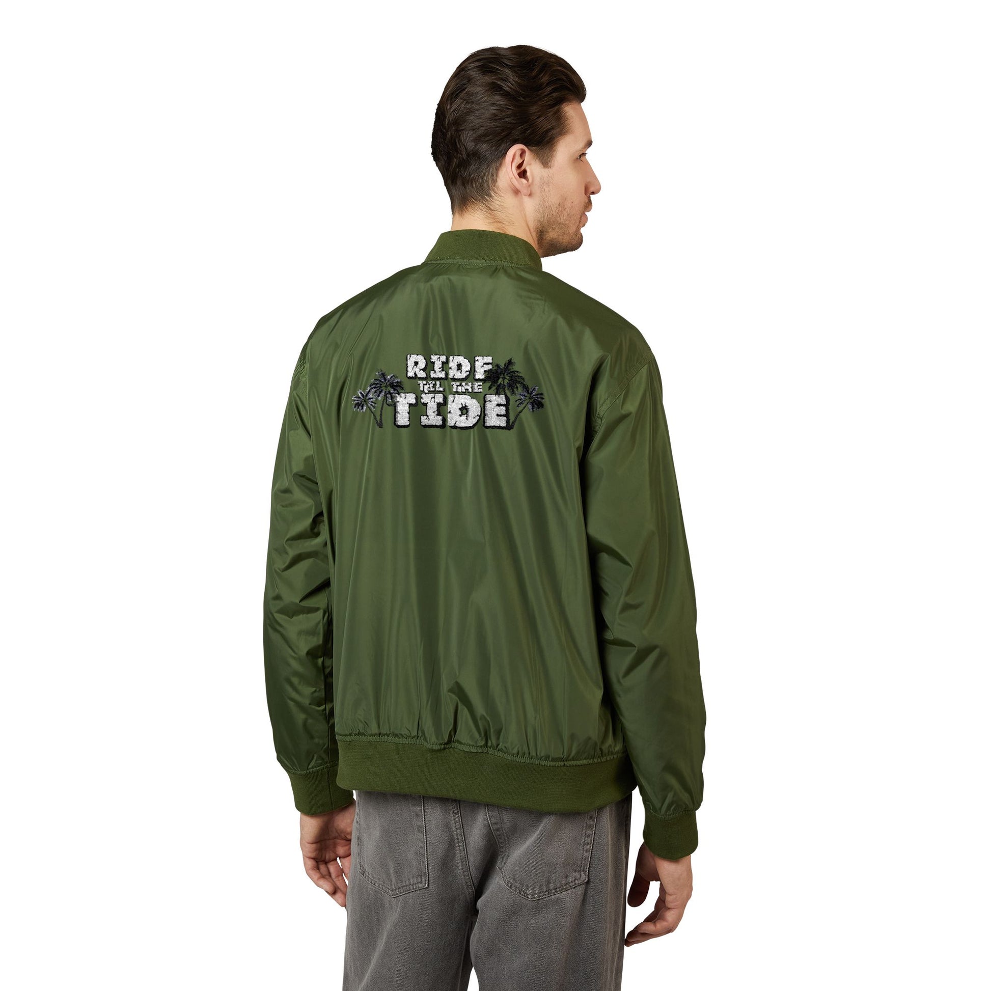 Ride the Tide Stylish Recycled Bomber Jacket, Eco-Friendly Outerwear, Casual Jacket, Streetwear Fashion, Gift for [...] - GritPalm Collective